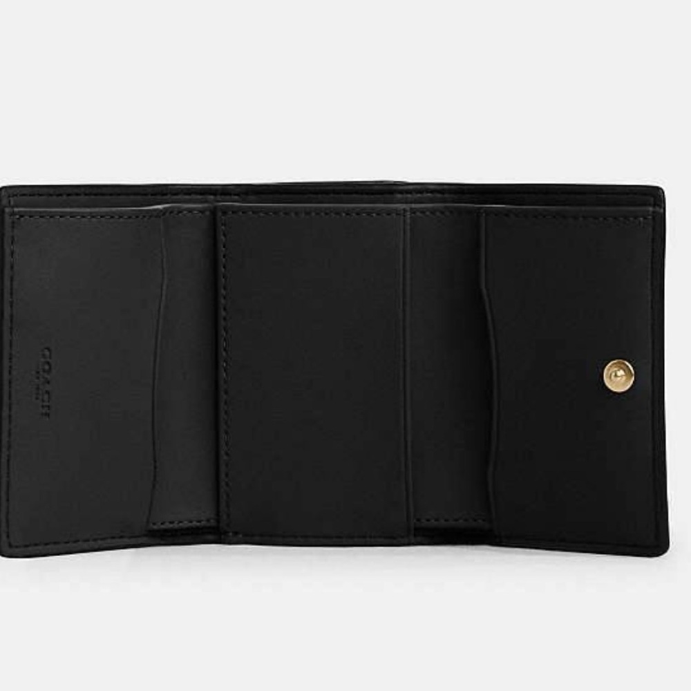 Coach Micro Snap Wallet -  Walnut & Black Signature Canvas - Picture 5 of 6